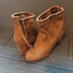 Brown suede booties from Nellie Mae!